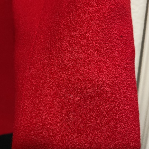 Vintage Authentic Christian Dior Wool Red Coat with Black Buttons - Picture 11 of 15